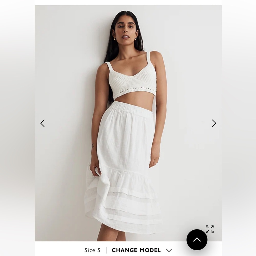 Madewell White Midi Skirt